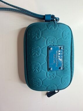 Michael Kors Teal Logo Wristlet Pouch